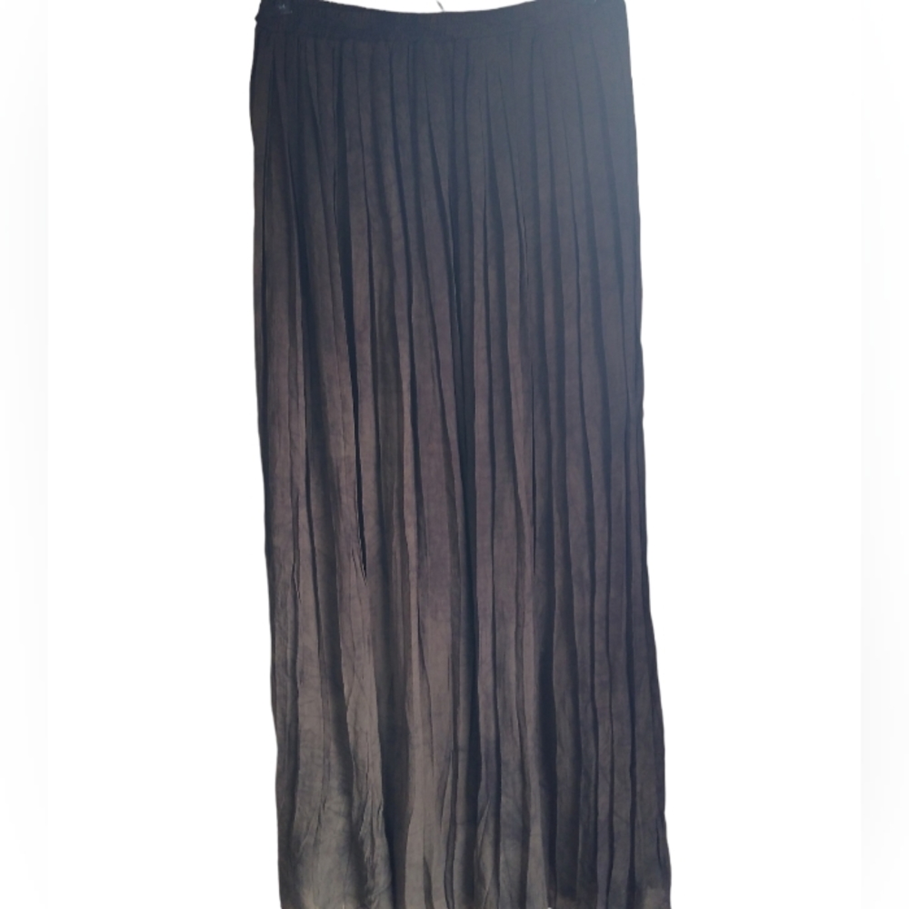 Kush accordion pleated vintage  Maxi dress  army green size M